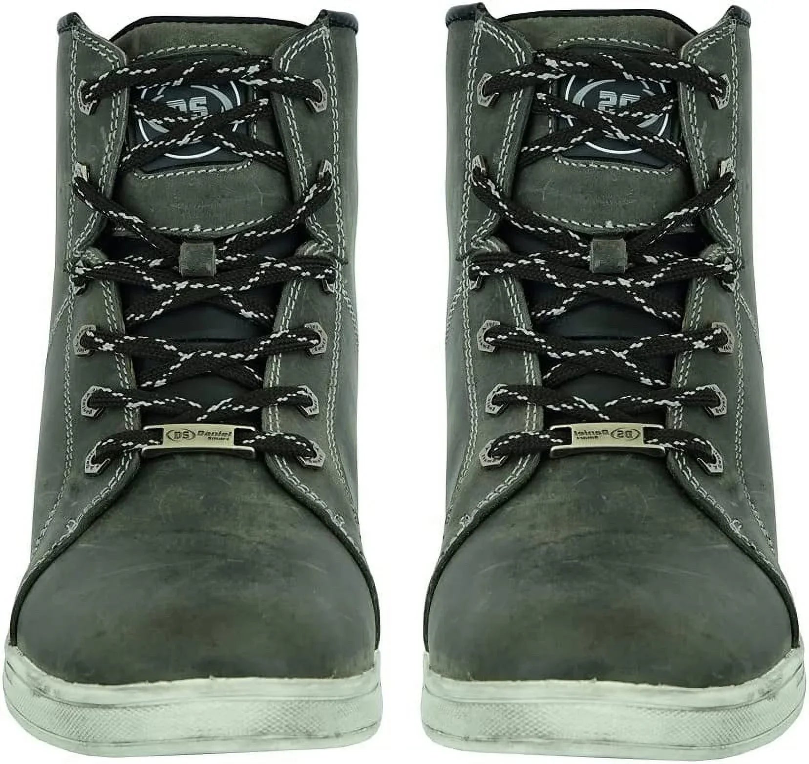 Full Leather Smart Men’s Boots Shoes Closure Grain & – Motorcycle Rubber Waterproof with Lightweight Outsole Lace-up Daniel