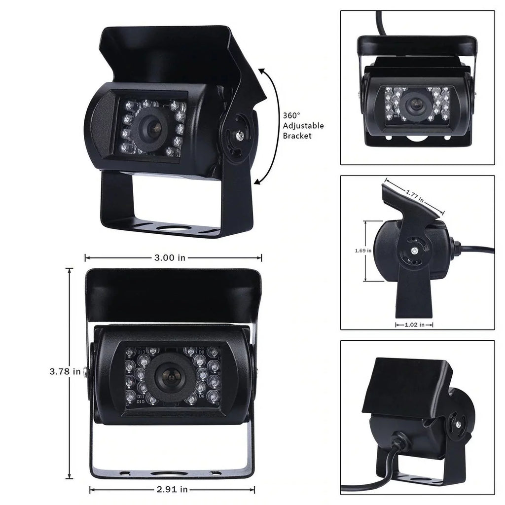 feet with Night RV Vision+32 Van cable IR 12V/24V Bus TFT parking camera Car Car for LCD Truck LED system 18 7inch Monitor reverse
