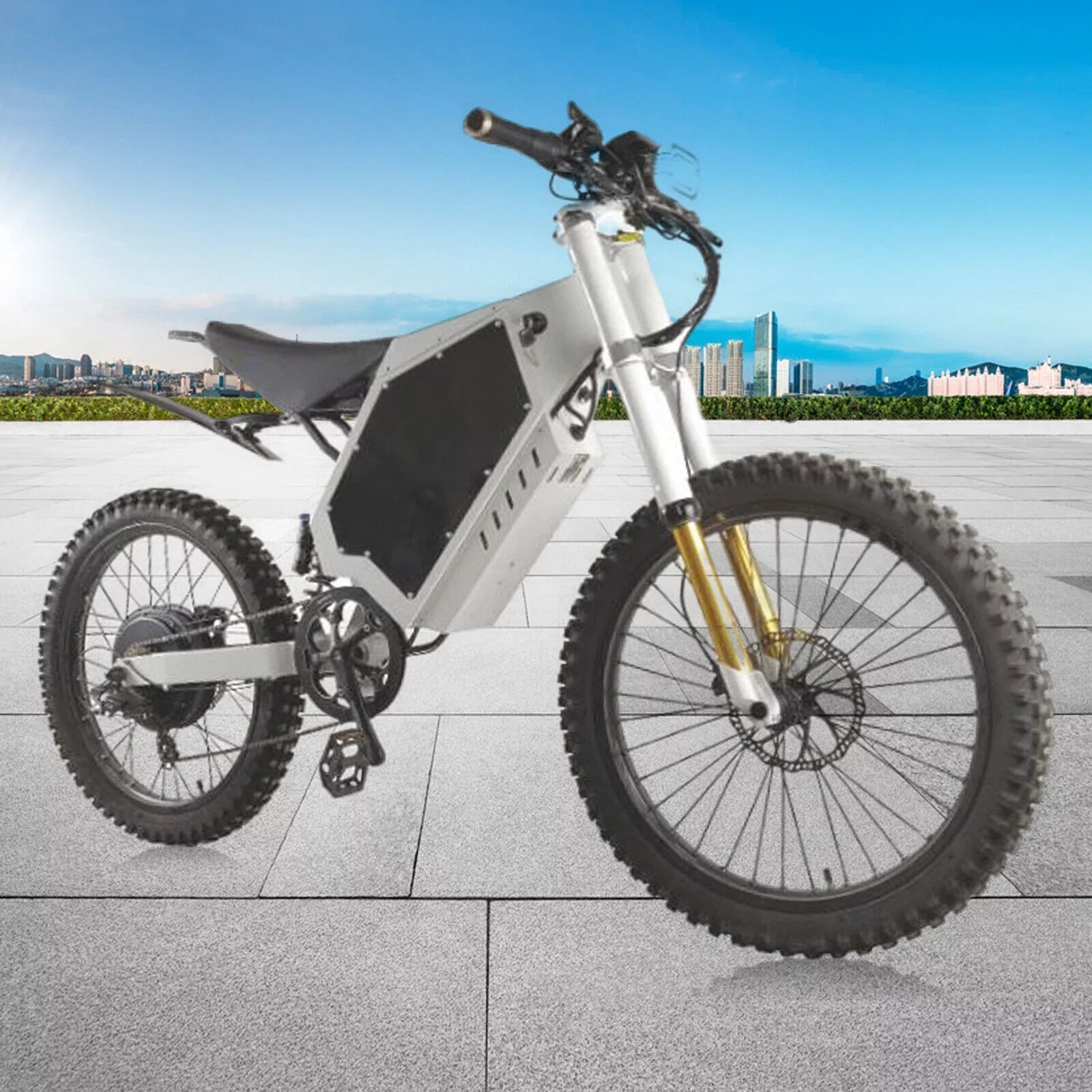 Stealth E-Bikes(White) Miumaeov Adjustable 20" 26" Frame Electric Bomber or Bicycle Iron For