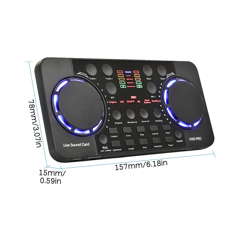 Broadcasting/ Multifunctional Sound V300 Rechargeable for Sound Smart Recording SingingLive Live and with Pro Compatible Phone Voice GoolRC Computer and