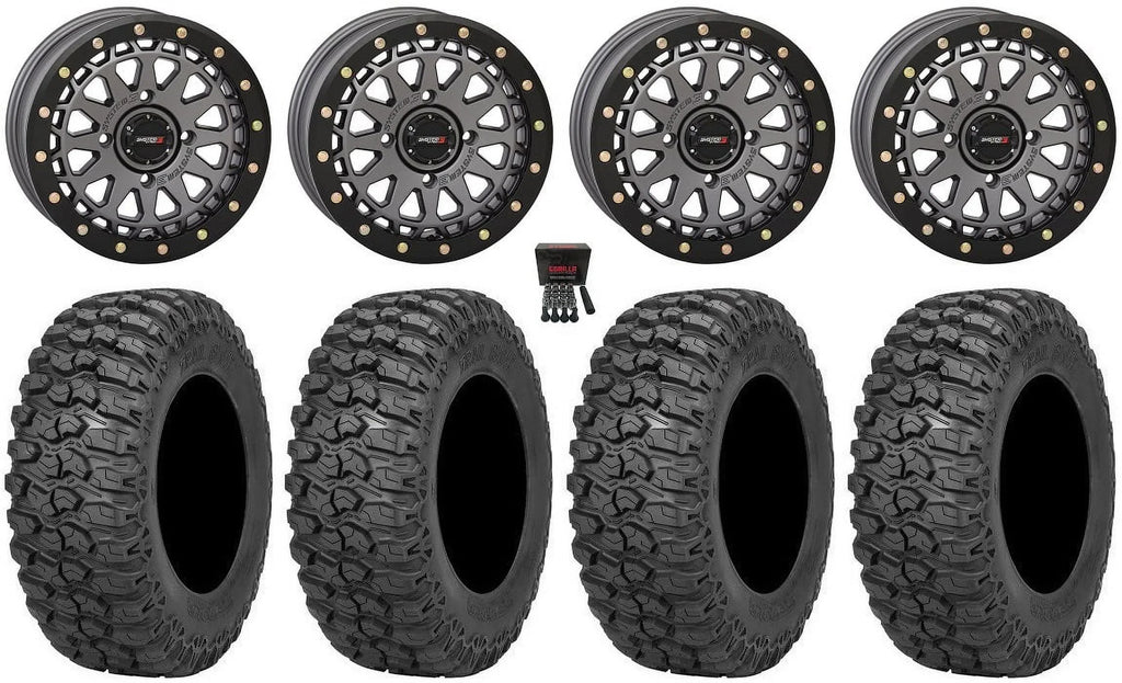 Maverick Commander Wheels Trail Gunmetal Renegade 15" 3 Defender 2.0 Outlander Saw Can-Am SB-6 System Tires 32" (4+3)
