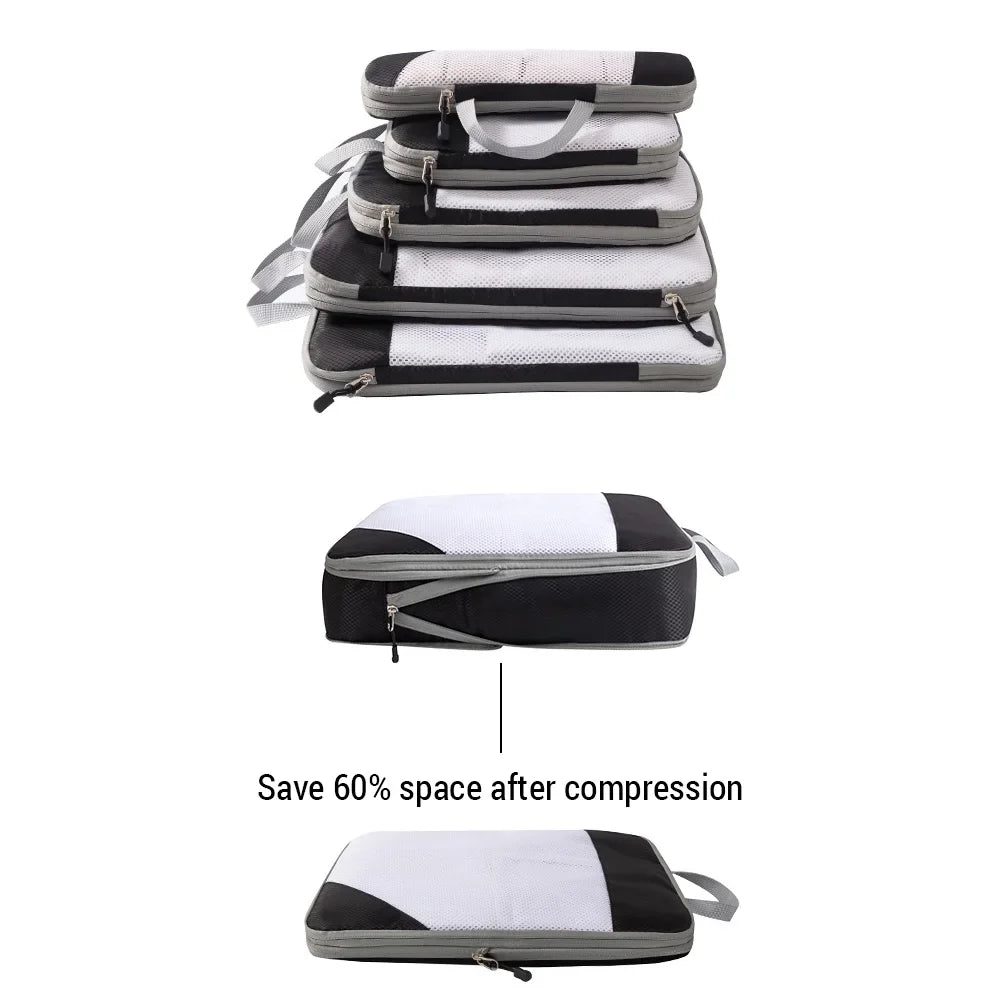 bag,1 Mewmewcat Compressible On storage Set Set Huiop Compressible Tomshoo Suitcase Carry Carry On