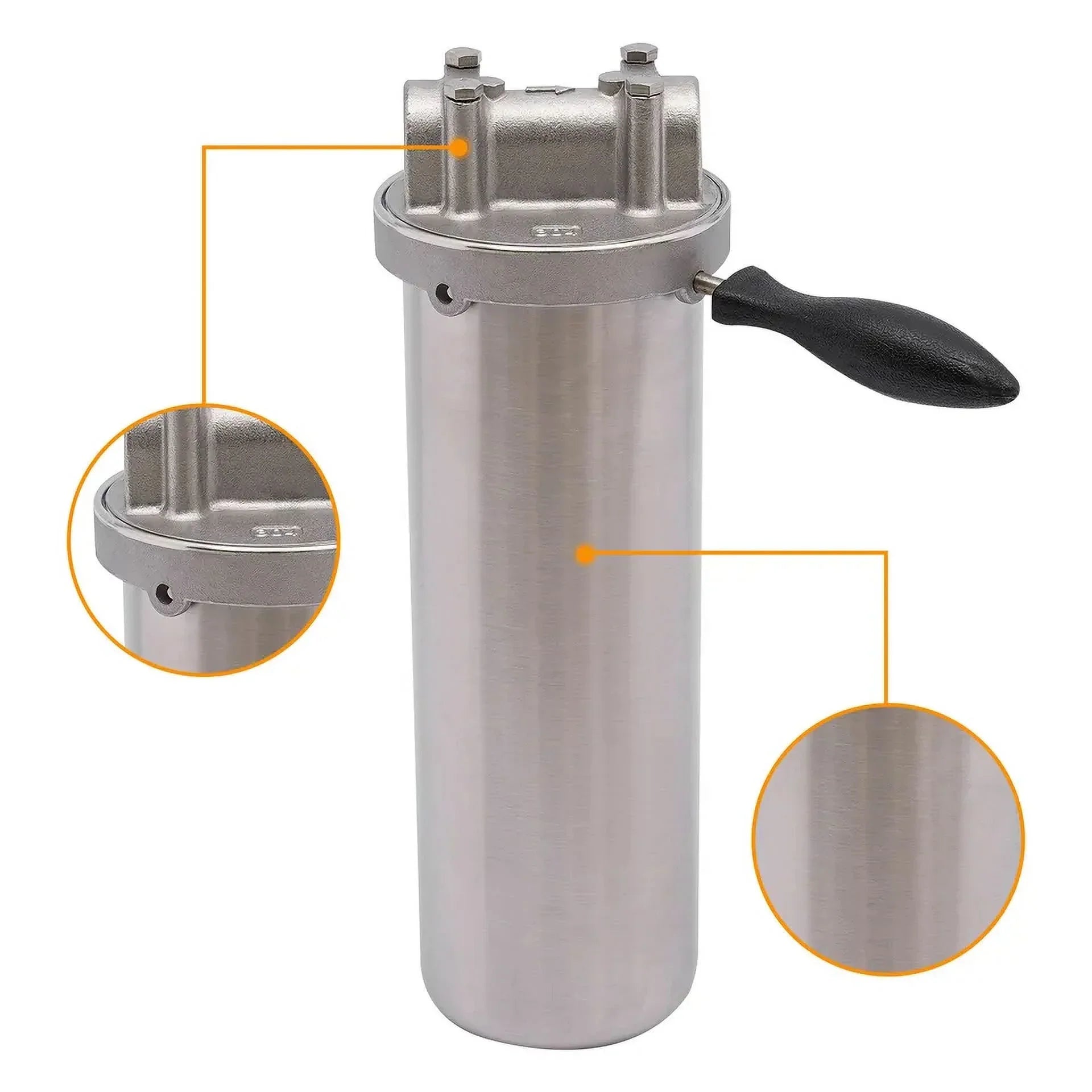 Steel 3/4" liquid Filter Housing thread outlet R inlet Stainless Cartridges 10" &