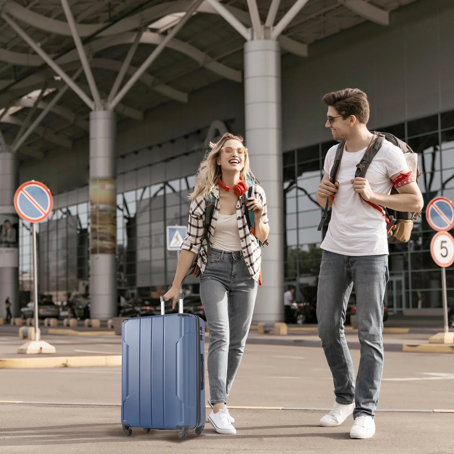 20" Luggage Upright Lock 360°Spinner Double Luggage Spinner Hardside Hardshell Suitcase, Expandable Lightweight, with Suitcase TSA Hardshell