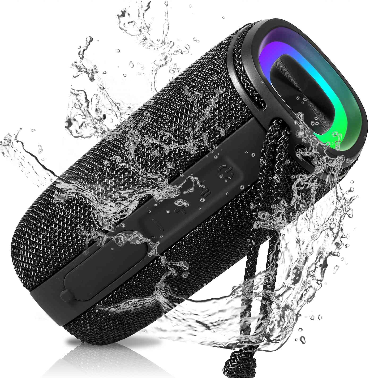 Bluetooth Punchy True Sound Wireless Portable for Surround Pairing, Speaker, Bass, IPX5 Speaker BT5.3, Waterproof W41+ LG UrbanX 360° Speakers - HD X808 Black with