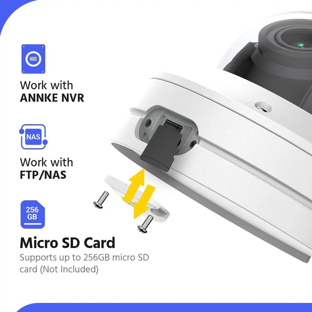 ANNKE 4K Detection 4X Varifocals Camera,Support Motorized Security 8MP Dome Audio,Person/Vehicle 2-Way PoE