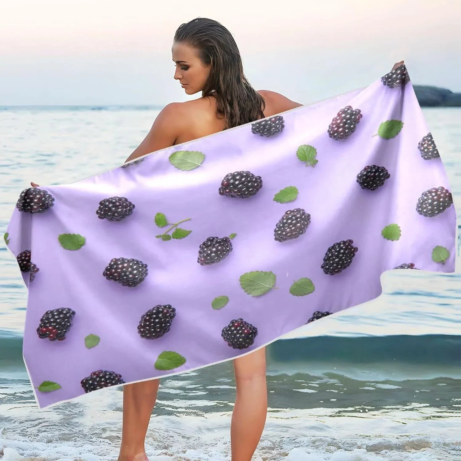 Compact - Camping for Beach Bestwell BlackBerry Dry - Towel Towel Lightweight Travel Absorbent Oversized Swimming Holiday（416） Quick Super Towels
