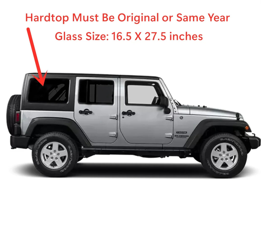 Quarter 4 2018 Door Wrangler Models Side Window Models Jeep Compatible / Wrangler JK Quarter with Right Glass 2011-2017 4 Passenger Door Rear
