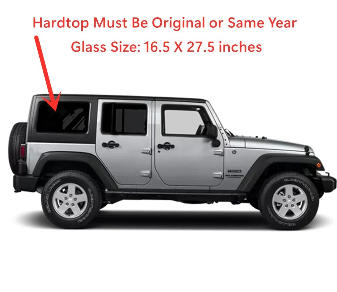 Quarter 4 2018 Door Wrangler Models Side Window Models Jeep Compatible / Wrangler JK Quarter with Right Glass 2011-2017 4 Passenger Door Rear