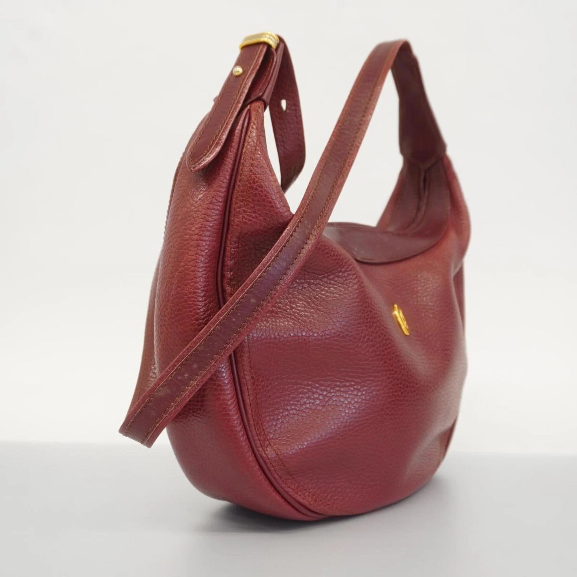Red Ladies Shoulder Must Cartier Bag (Good) Pre-Owned Leather