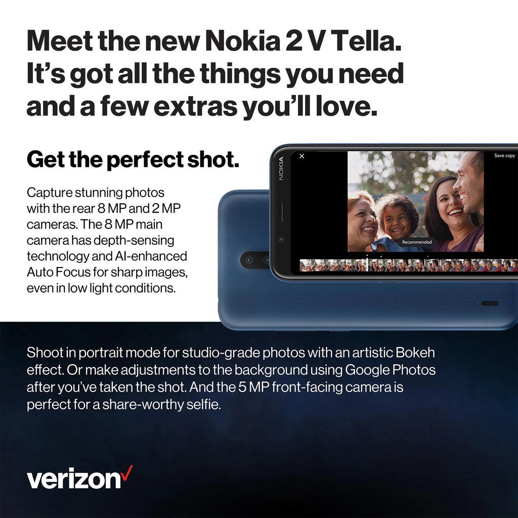 Tella Prepaid Nokia Verizon Phones 2V Cell