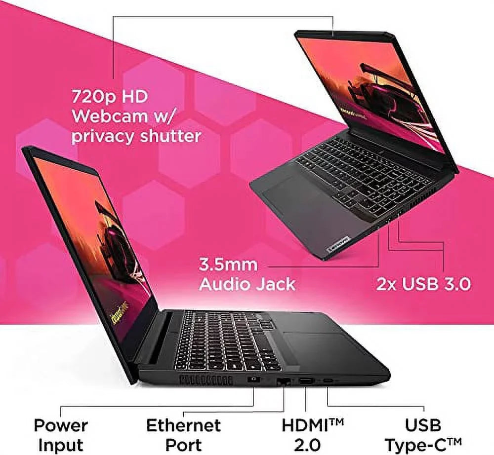 Bluetooth, RAM 1TB Lenovo Gaming Backlit SSD, 5-5600H, AMD Ti Windows WiFi, 32GB 3 Webcam, Laptop, 15.6" RTX FHD Shadow Ryzen 11, GDDR6, 4GB 120Hz Black Gaming IdeaPad Keyboard, 3050
