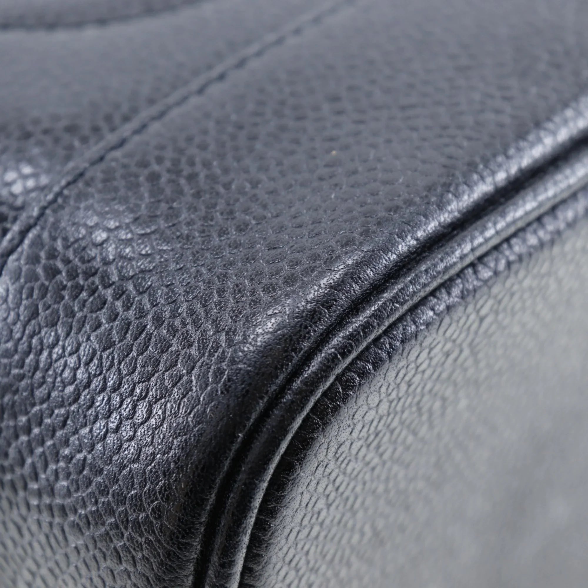 Black Skin (Good) Made in Handbag Vanity Coco Zipper Matte Ladies Pre-Owned Caviar Mark France