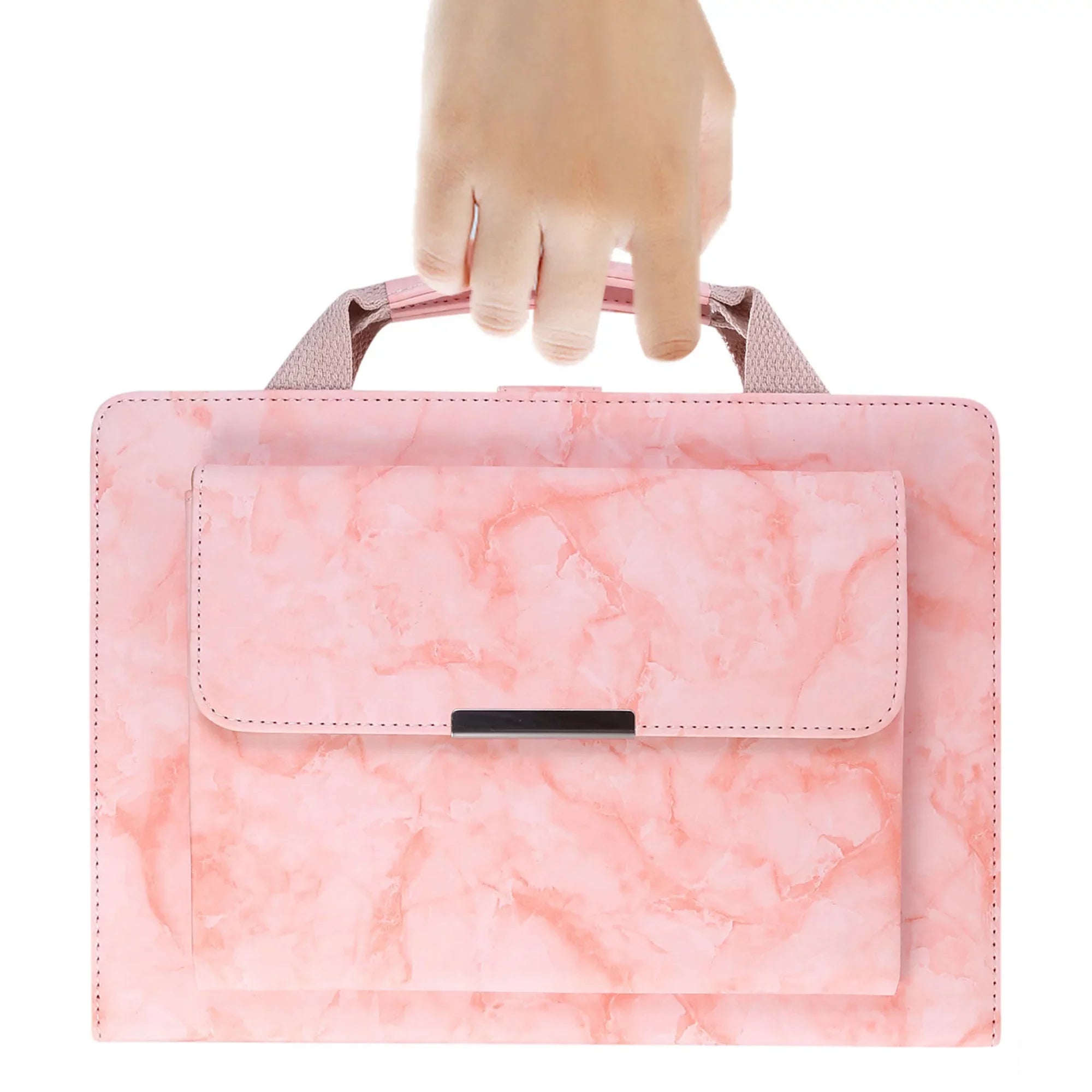 PU Pocket Magnetic & Cover Air Bag with Marble 2 Multi-Angle 1st/iPad Folio 9.7 Dteck Wake/Sleep], Leather Document Pro 5th [Auto Gen Case, 6th Case, Generation Handle iPad Pink iPad Case, Stand iPad