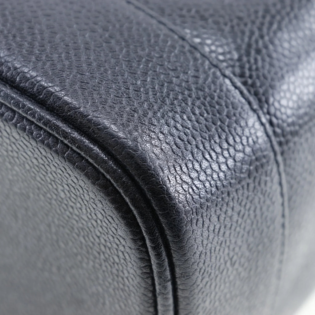 Black Skin (Good) Made in Handbag Vanity Coco Zipper Matte Ladies Pre-Owned Caviar Mark France