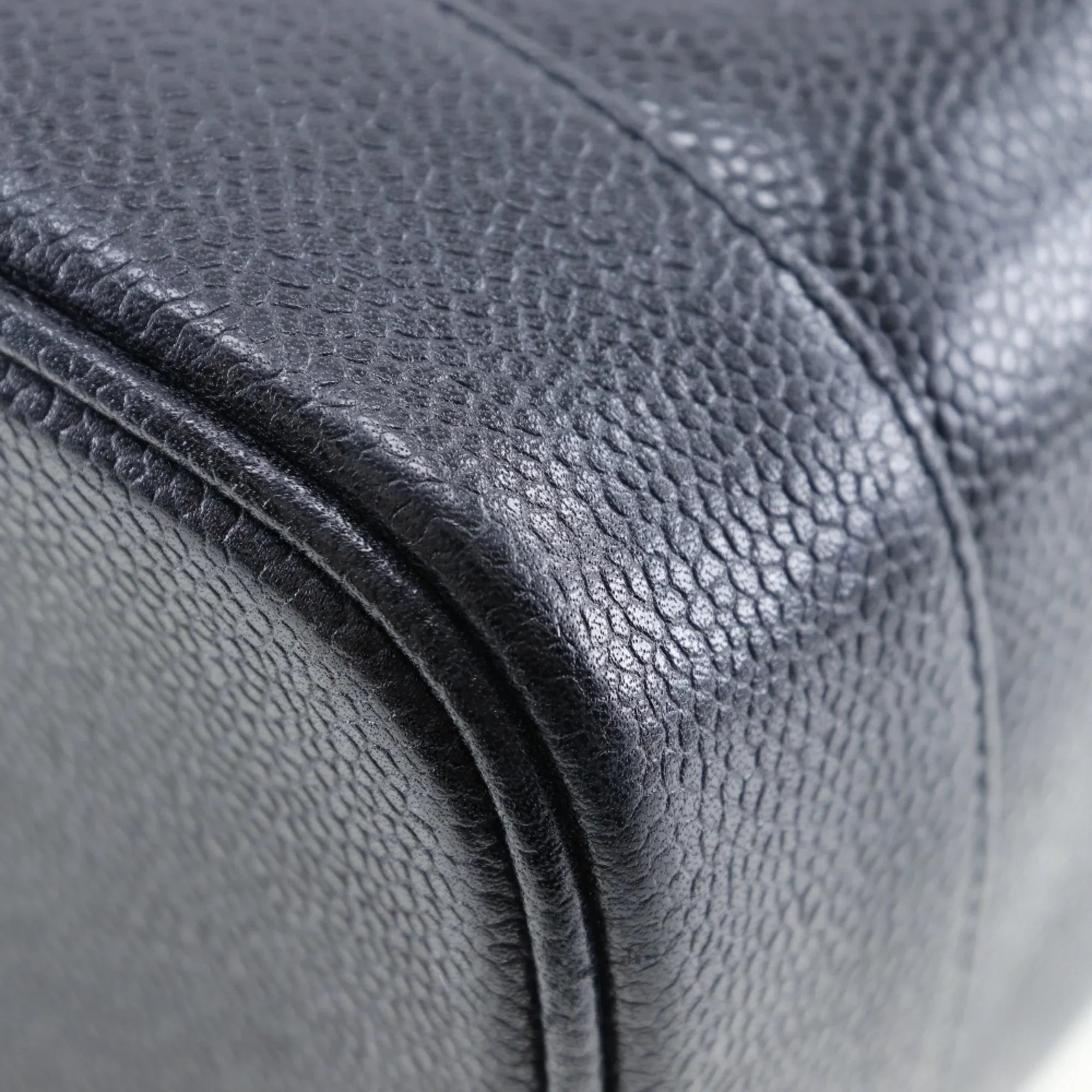 Black Skin (Good) Made in Handbag Vanity Coco Zipper Matte Ladies Pre-Owned Caviar Mark France