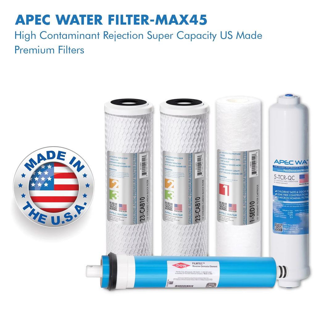 for 50 Reverse Replacement Complete FILTER-MAX45 Osmosis APEC Series GPD Filter System ULTIMATE liquid Set Filter