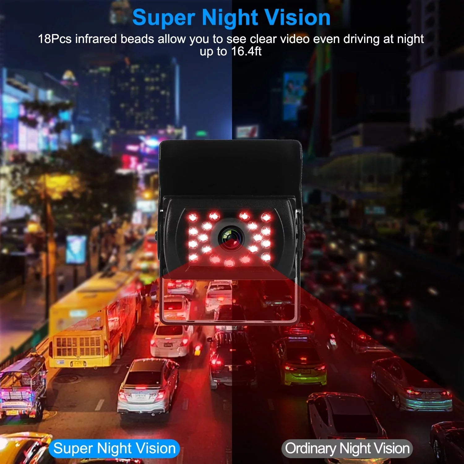 Monitor Reverse Vision 7In Trunk Night IP67 Camera, Reverse Camera, System with Rearview Car Vehicle Waterproof for SUV Backup System, Reverse Car Parking Van Car Parking