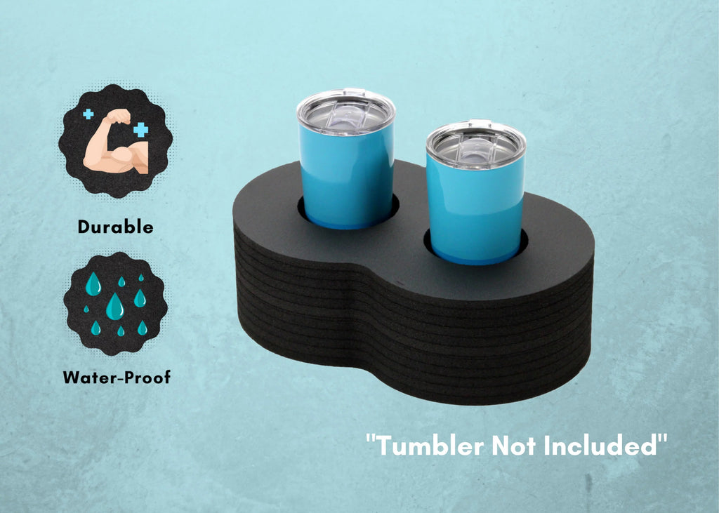 Tray Holders Holders Drink 2 Pool with 6 Party for Wide Resistant Floating Float Cup Whale Durable 13 Foam Inches Compartment Drink Refreshment Lounge Polar or Tumbler Float UV Beach Holder Black