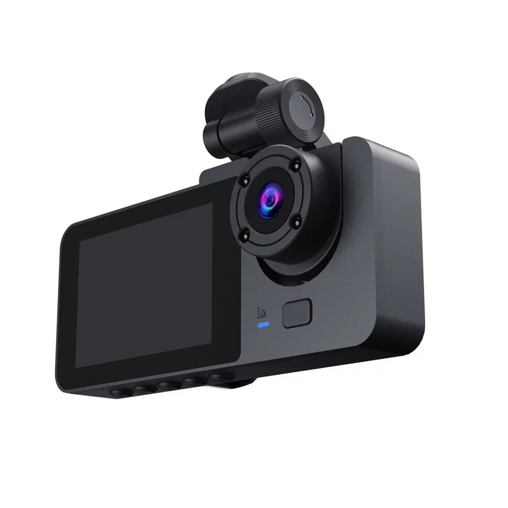 Shinysix DVR Rear Driving & Night-Vision Inside Camera Dashcam Detection Recorder Lock Motion Loop Inch 1080P 2 Recording Screen Camera Front Dash Support One-Key &