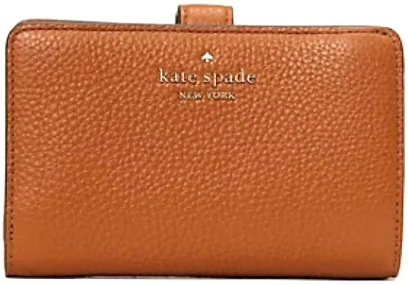 York Warm Leila Leather Medium Compact Gingerbread Kate New Wallet Bifold Spade