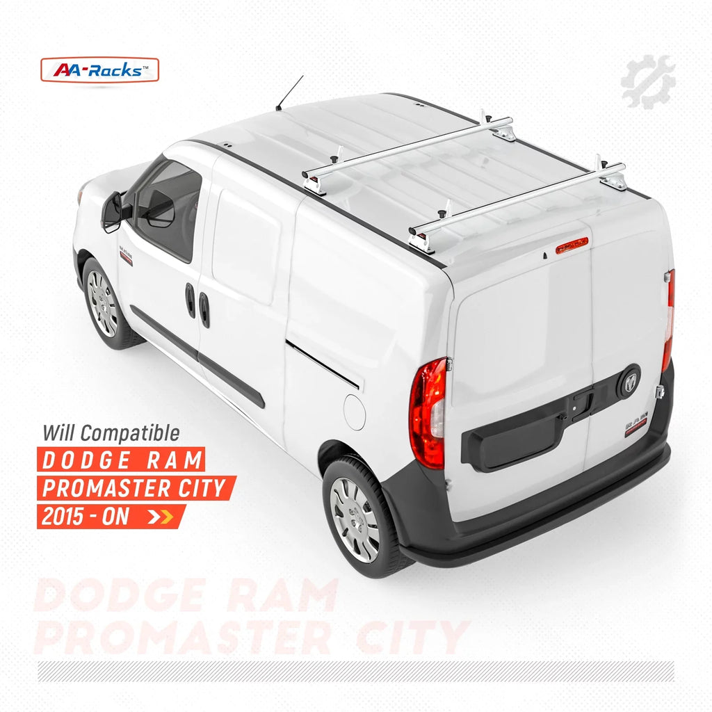 Model w/ Rack Roof AA-Racks Van ProMaster AX312-PR (50") System White City 2015-On 2 Stopper Ladder Bar RAM Aluminum