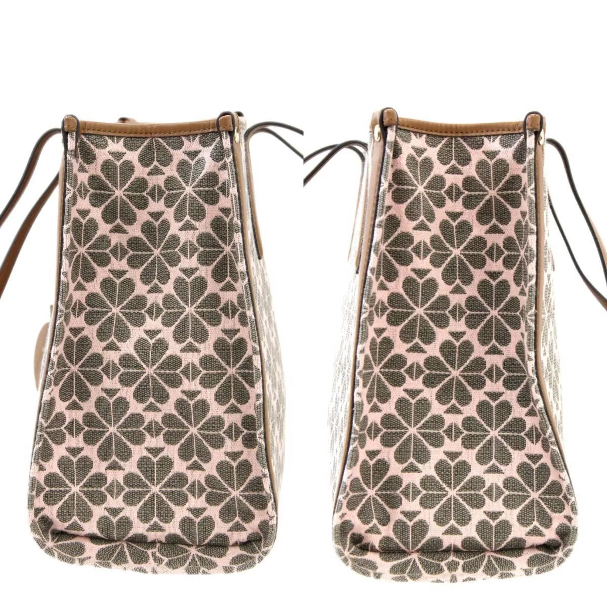 (Good) brown jacquard spade x flower Spade shoulder women's Pre-Owned collection KS pink bag Kate leather tote