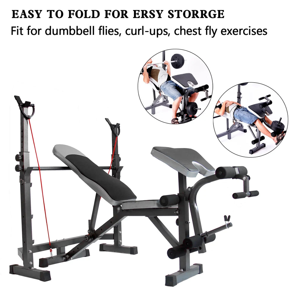 Developer Stock and Press Crunch Workout Leg Olympic Bench, Body Equipment Handle Workouts, Preacher US Home Weight Home for Workouts Bench with At Curl, Champ for