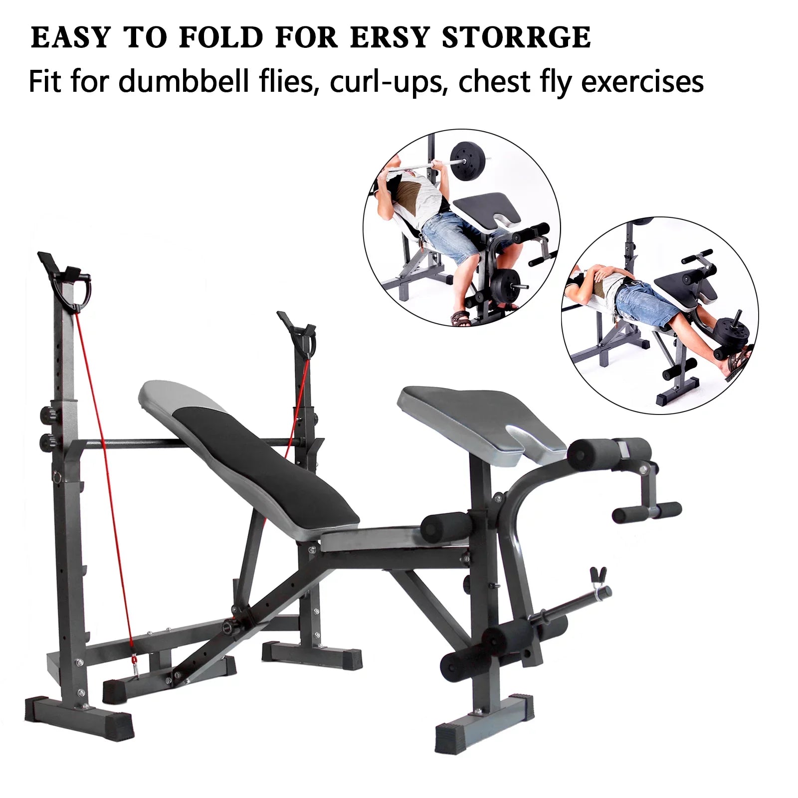 Developer Stock and Press Crunch Workout Leg Olympic Bench, Body Equipment Handle Workouts, Preacher US Home Weight Home for Workouts Bench with At Curl, Champ for