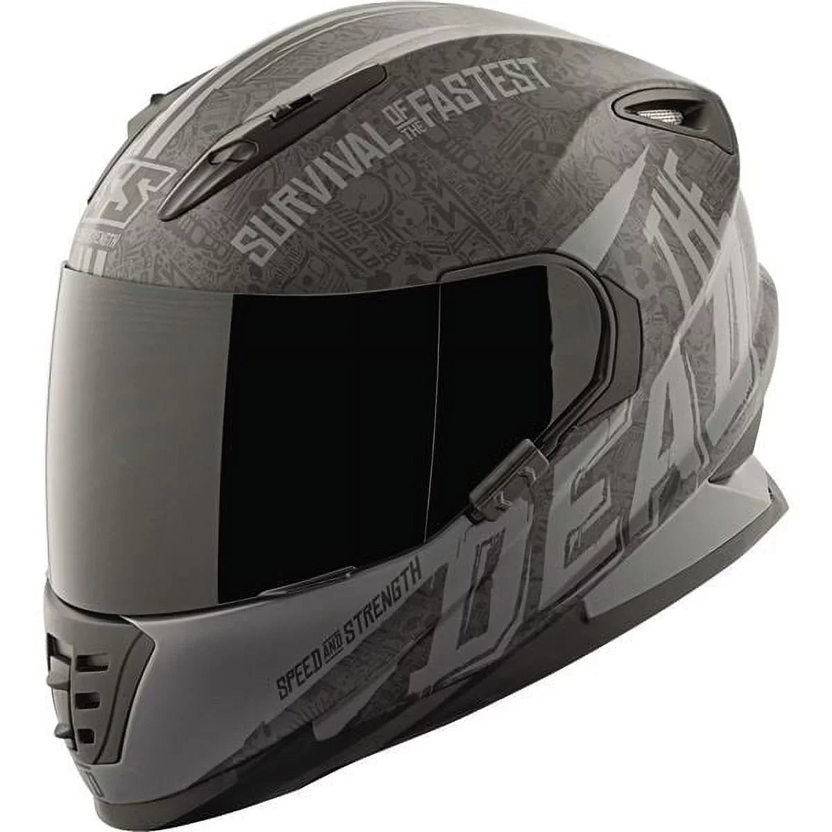 SS1310 Quick Dead Full All Speed&Strength Face Helmet-Blk/Grey, Sizes And
