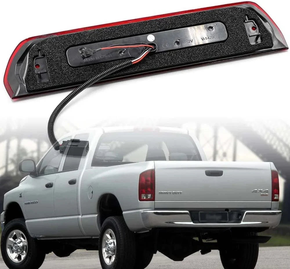 Tail White Strobe LED Red Kit Brake Lamp Rear Third 2500 Reverse Replacement 1500 3500 Light CHMSL Light Light Lens RAM Brake for 2002-2009 Clear Dodge Euro 3rd Cargo Brake NSLUMO Assembly Led