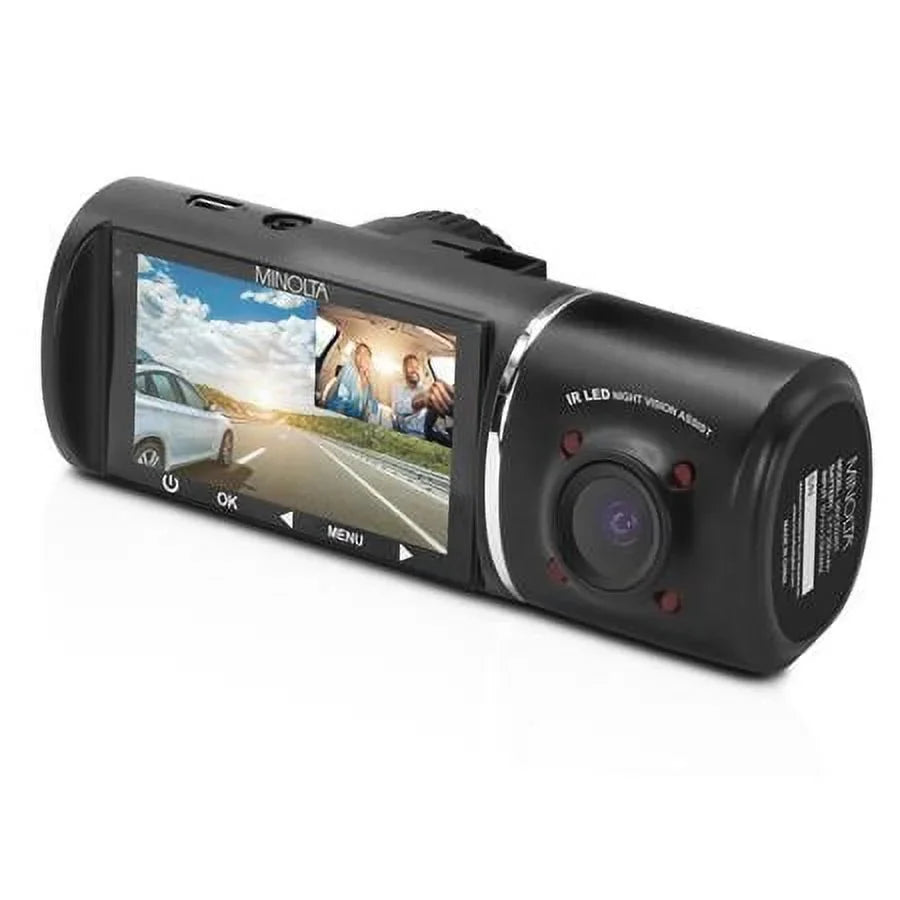 2.45" 3-Channel LCD Camera Black Dash with MNCD245T Screen Rear and View Front Full HD Recording,