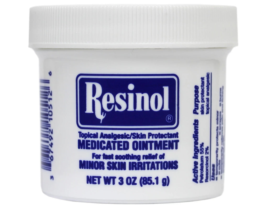 3 Ounce Relief and Medicated Resinol Protection Jar - Pack Irritations, Ointment 3 And Rashes Itch For Of Skin