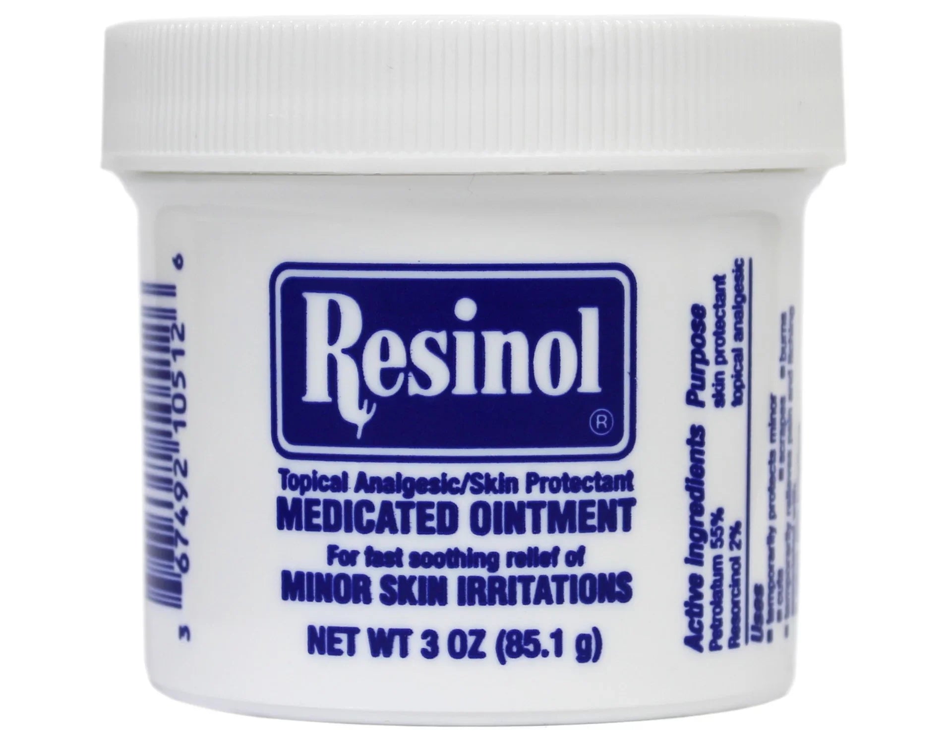 3 Ounce Relief and Medicated Resinol Protection Jar - Pack Irritations, Ointment 3 And Rashes Itch For Of Skin