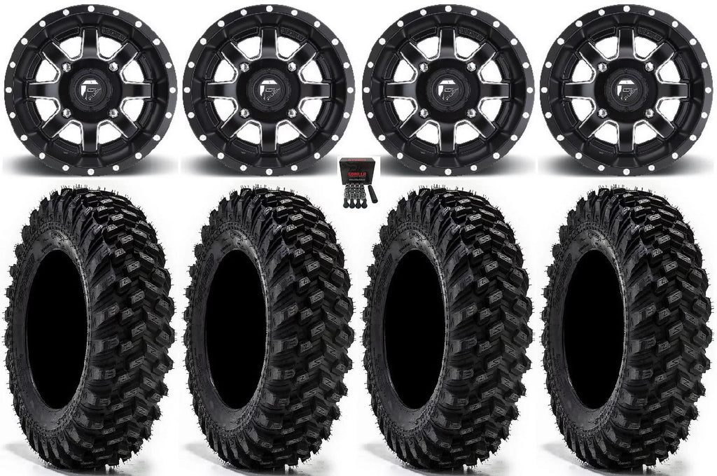 Fuel Pioneer 1000 Maverick / XT Sticky Maverick 15" Talon Honda Wheels Tires X3 / Warrior Black 32" Can-Am