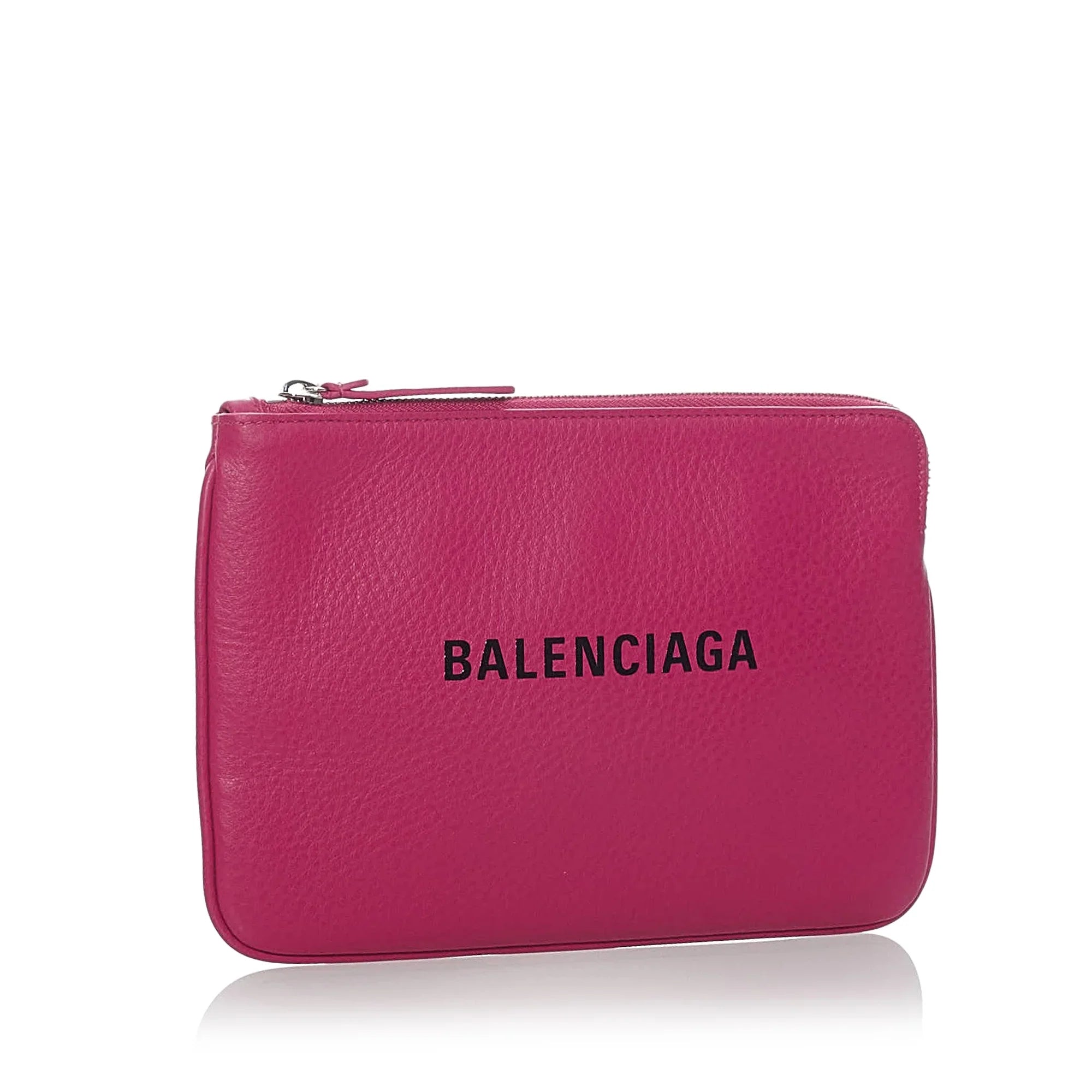 Pink Calf XS (Good) Authenticated Leather Balenciaga Pouch Everyday Women Pre-Owned