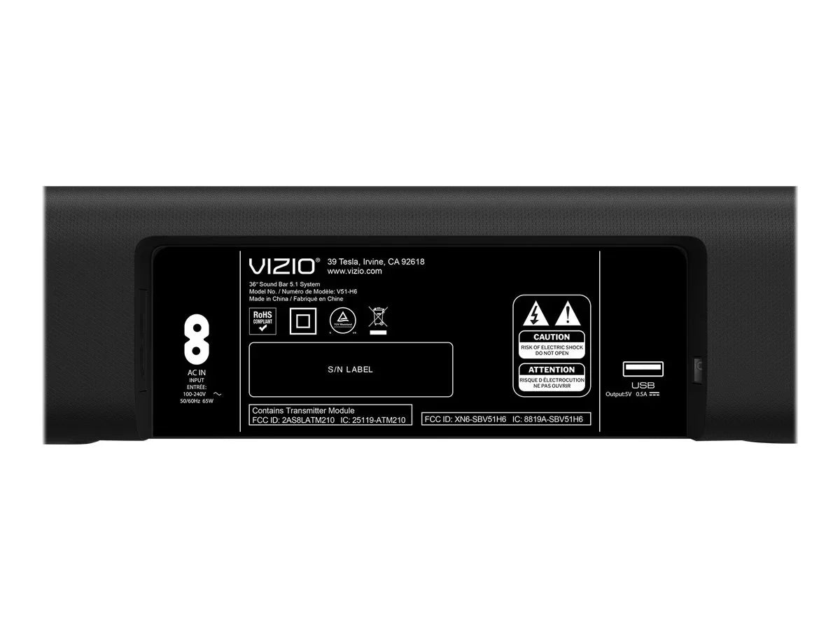 bar sound theater VIZIO V51-H6 V-Series for - - system Bluetooth - 5.1-channel - wireless home - -