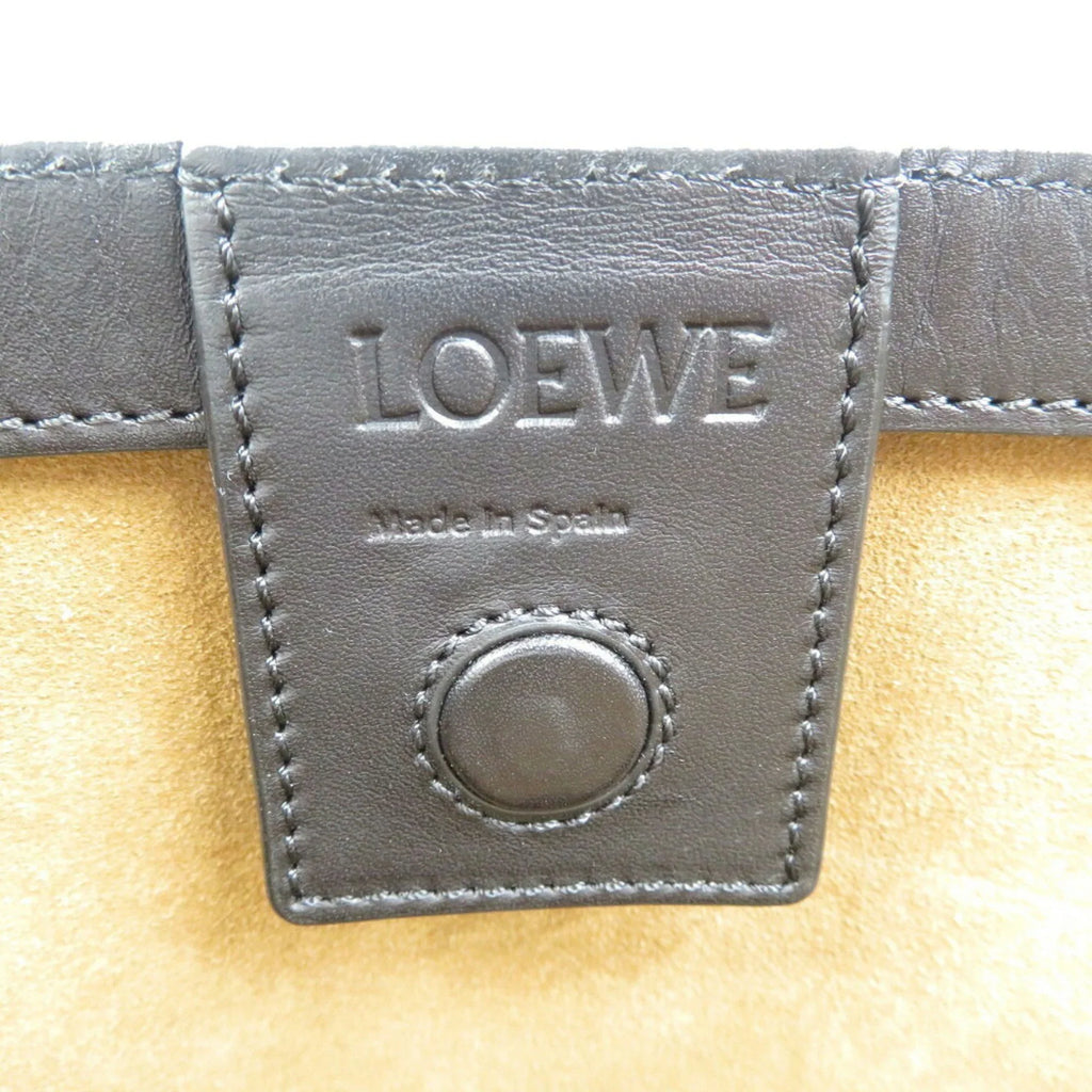 (Good) Loewe Black White Bag Canvas Leather Tote Pre-Owned Pink