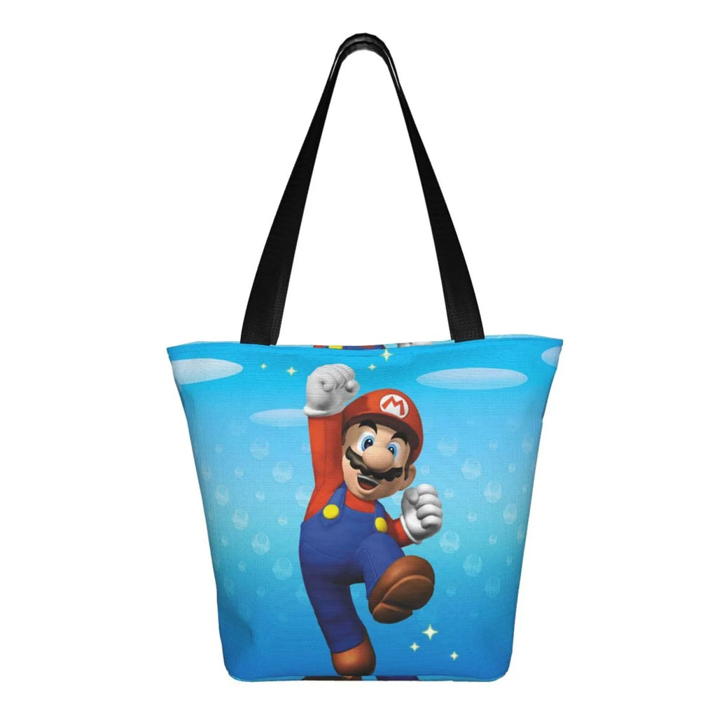 Tote Beach School Funny Large Travel Work Super Shopping Bag Capacity Handbag For Business Women's Shoulder Mario