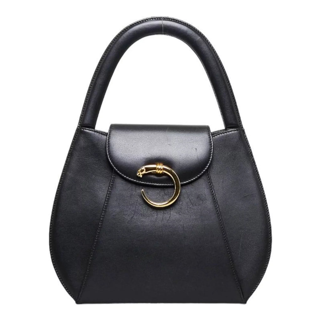 Pre-Owned gold (Good) handbag leather Panthère ladies CARTIER Cartier black