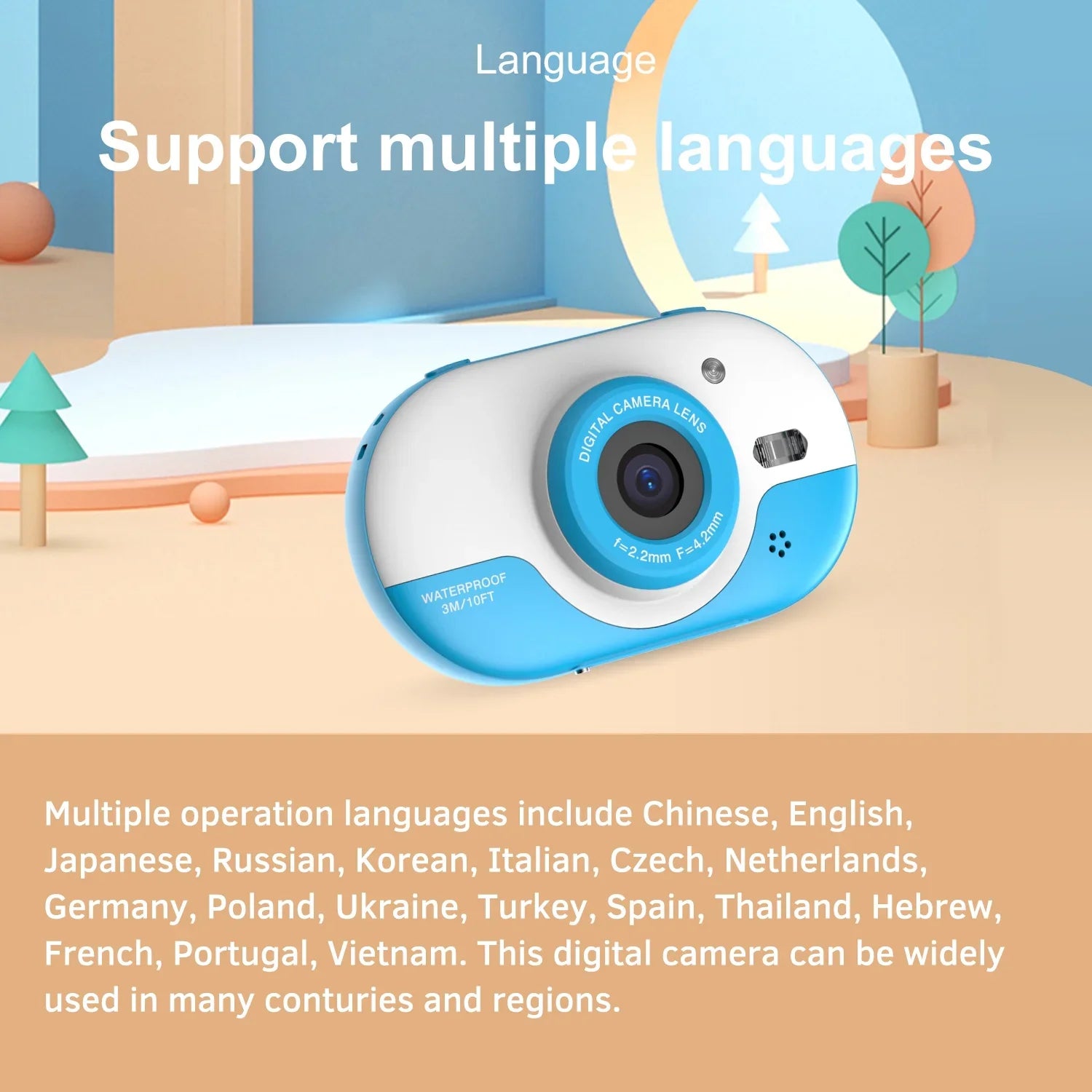with 5s and Front Rear IPS for Waterproof Digital One-click 8MP PhotoVideo OWSOO Inch Self-timer Dual 2.4 Cameras Screen