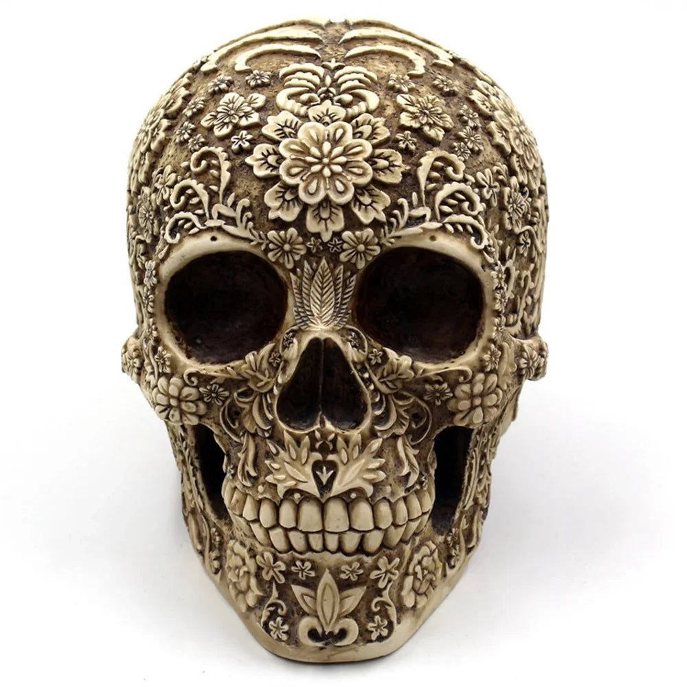Spoof Retro Props Trade Horror Decoration Decoration Skull Resin Skull Face Foreign Menghua Mai American Halloween And European