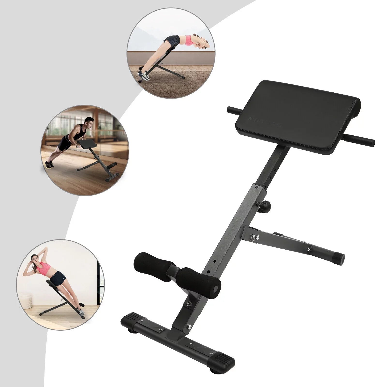 Adjustable Gym 5-Level Extension Workouts Black Sit 330 lbs Chair Roman for Home up Machine Bench