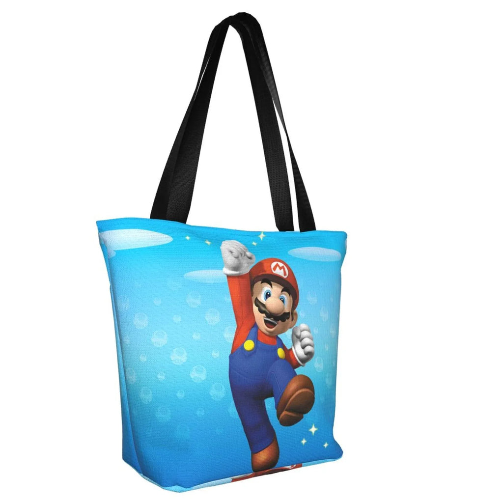 Tote Beach School Funny Large Travel Work Super Shopping Bag Capacity Handbag For Business Women's Shoulder Mario