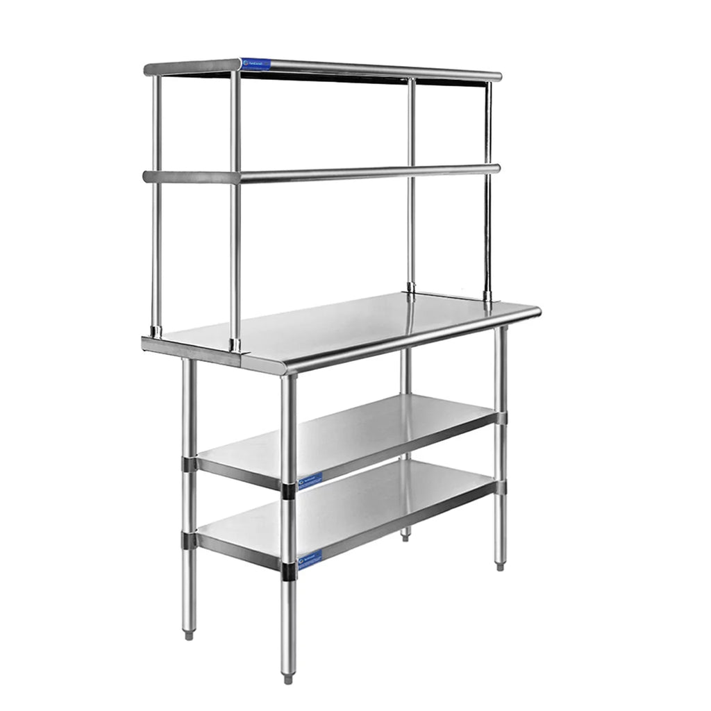 | Overshelf 24" Table Metal Stainless Table Tier With Shelves Wide 36" 18" & Combo Work Double Shelving Steel x Prep Kitchen Two |