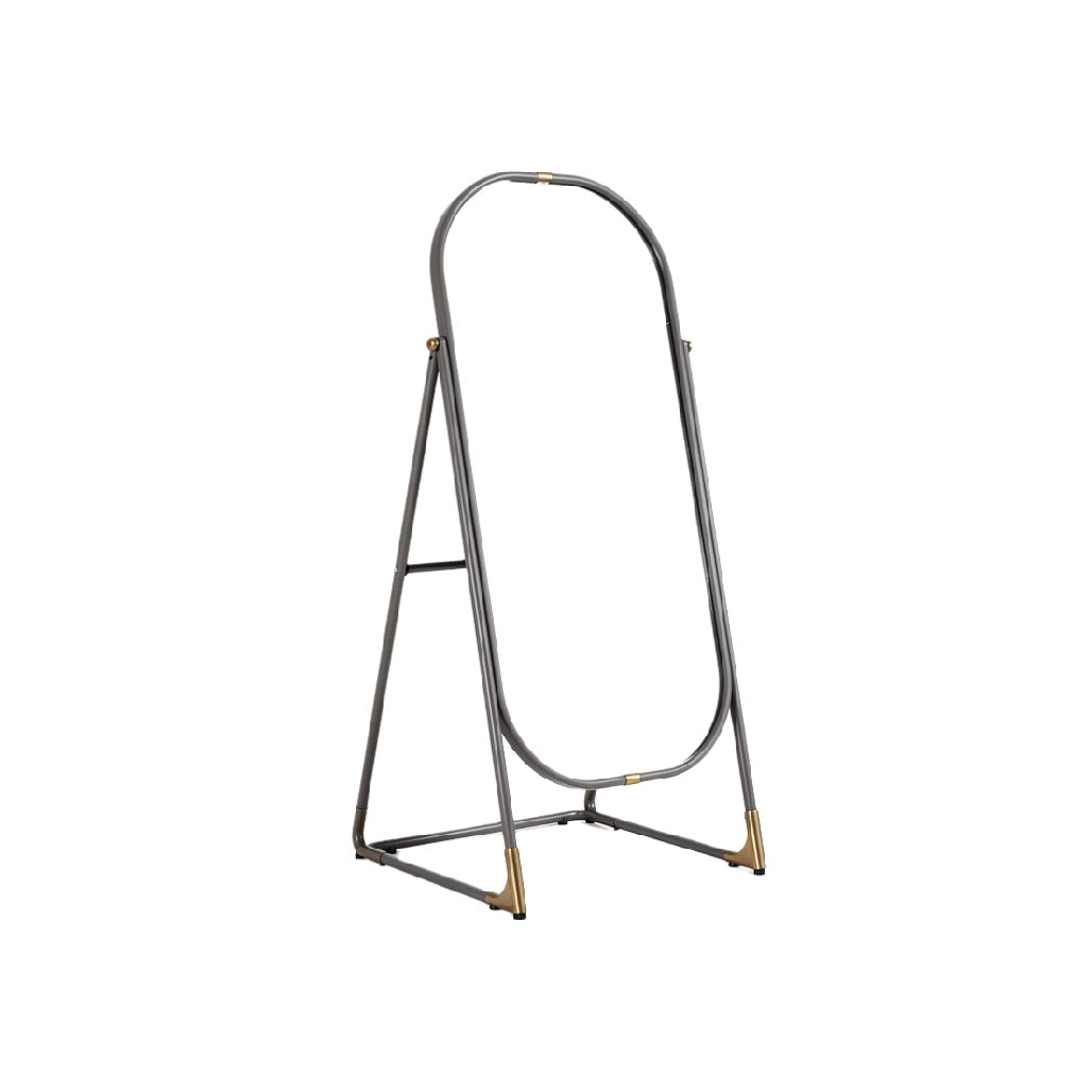 Stylish Oval Metal Stand with Gold Accents