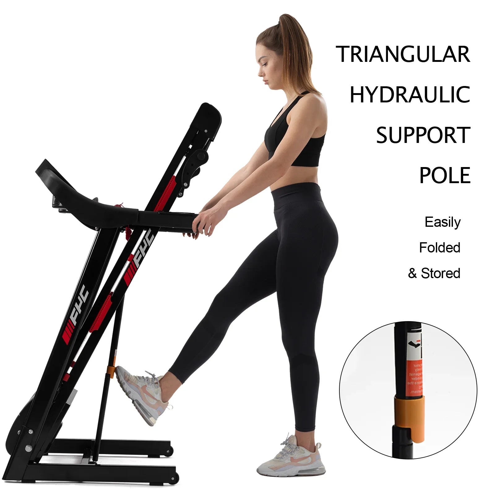 Foldable Folding 16KM/H Electric - Workout Assembly, Easily Machine Home Treadmill with Weight Capacity Dcenta FYC Exercise Speed Incline/, LBS Running Treadmill 330 for 3.5HP Max Home Gym