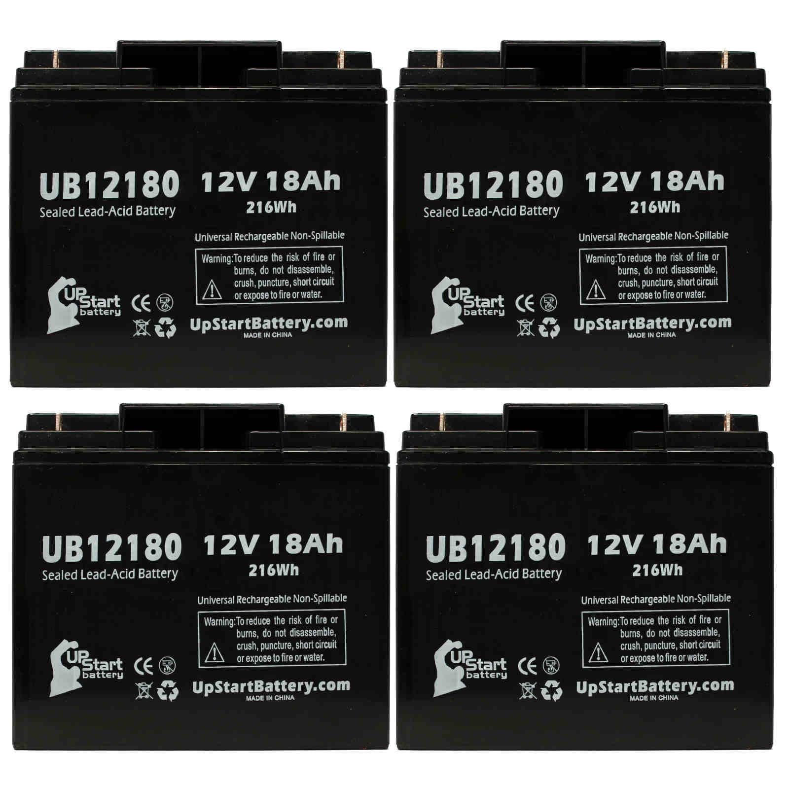 (12V, Terminal, Replacement Universal INTRA - PUMP Pack AGM, Datascope UB12180 AORTA 18000mAh, Battery Acid SLA) Compatible 100 SYSTEM - 18Ah, Sealed Lead T4 4x Battery
