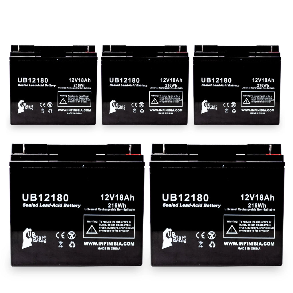 Acid SLA) (12V, Terminal, Sealed UB12180 18Ah, Lead AGM, Compatible 5x Pack CF12V18 T4 PICHER EAGLE - Battery BATTERIES 18000mAh, Battery - Replacement Universal