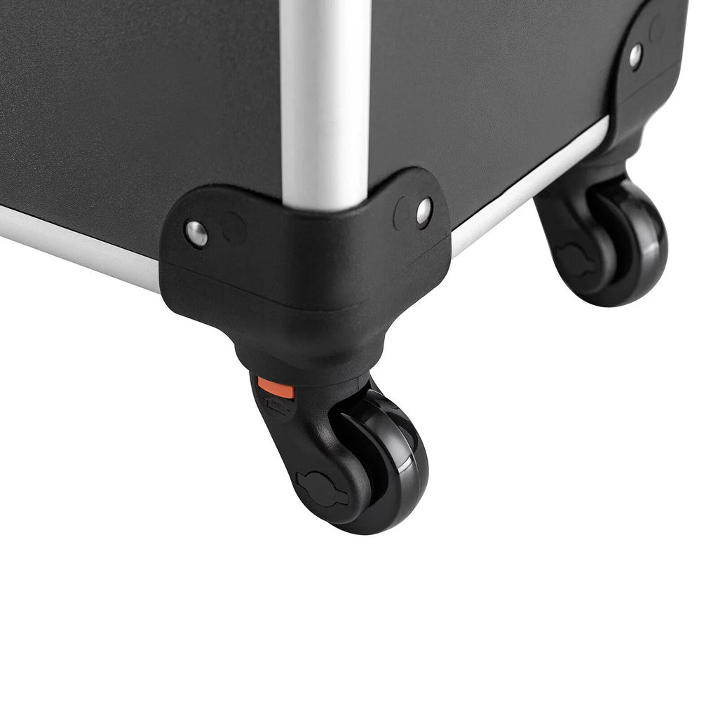with Rolling Luggage Nail Travel Box Trunk (Black) Train Hairdresser Salon Wheels Lockable Beauty Organizer Case Tool Trolley, Cart Case Stylist Makeup Swivel Cosmetic Barber